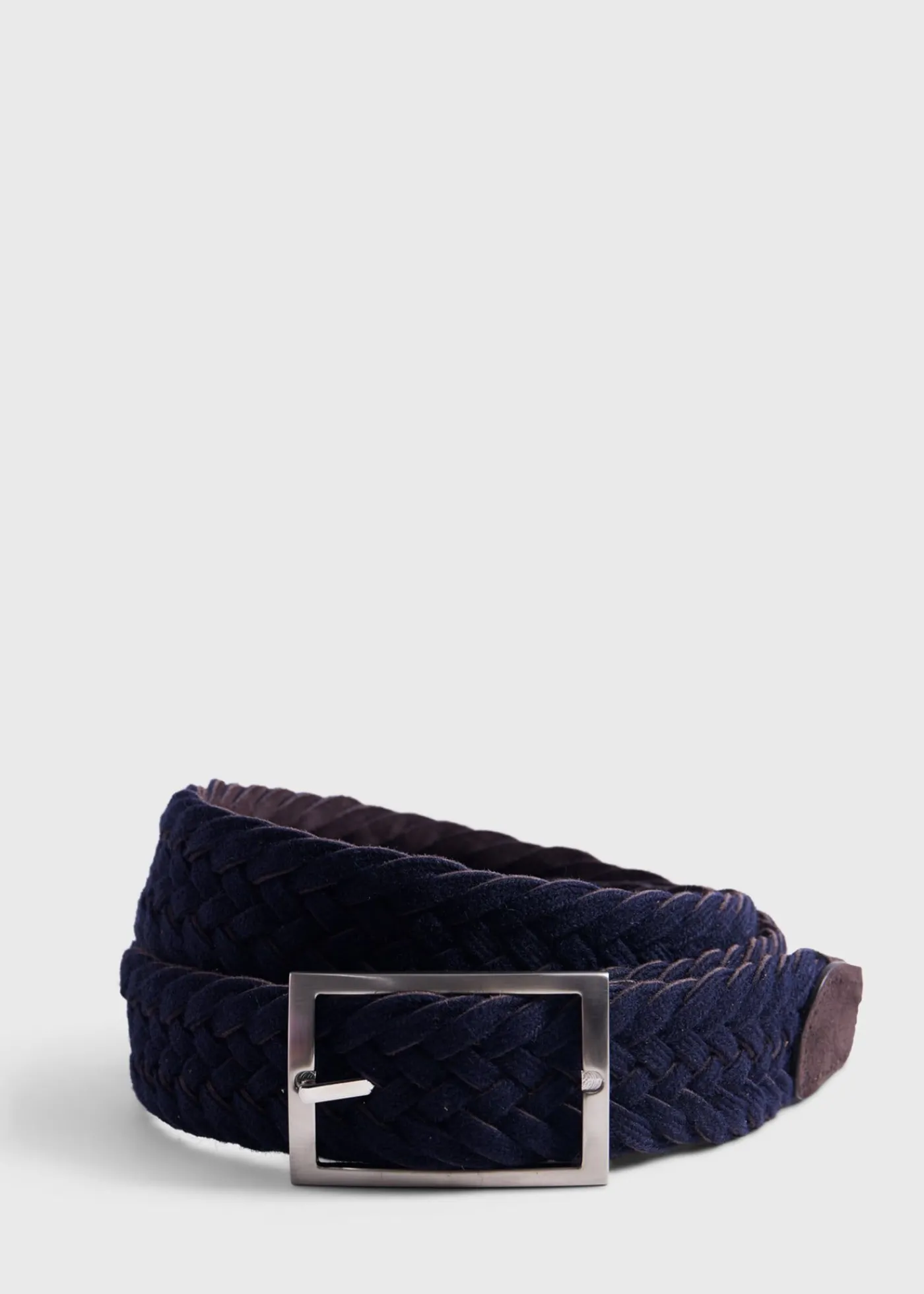 Paul Stuart Belts^Woven Suede And Wool Reversible Belt Dark Brown