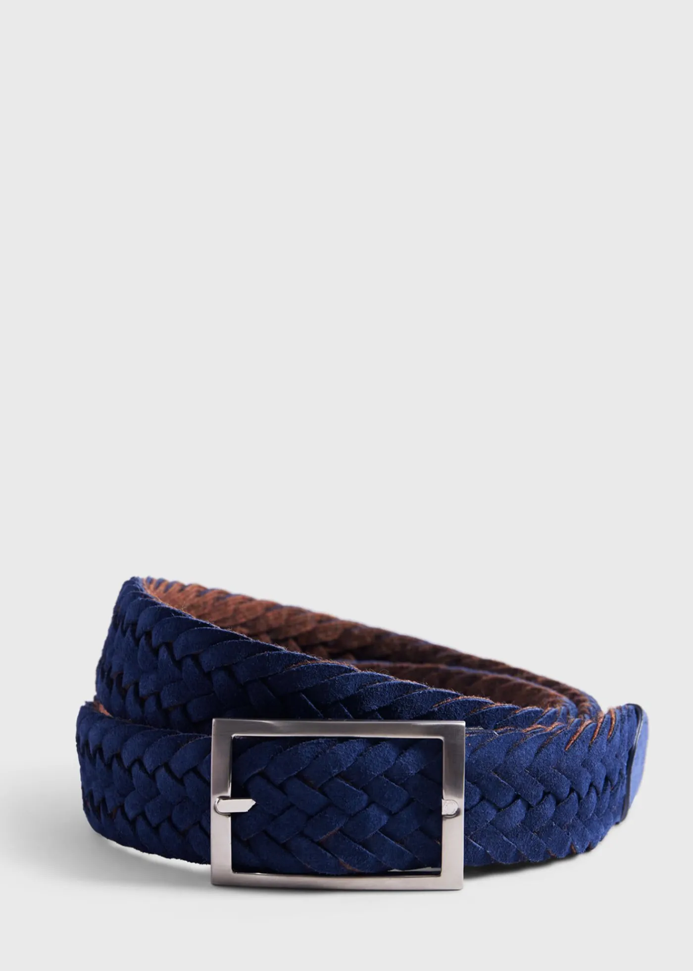 Paul Stuart Belts^Woven Suede And Wool Reversible Belt Blue
