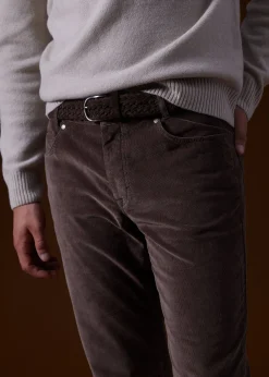 Paul Stuart Belts^Woven Suede Belt Brown
