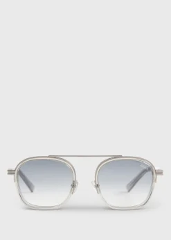 Paul Stuart Sunglasses & Eyewear^Zegna Shiny Metal With Gradient Smoke Lens Silver