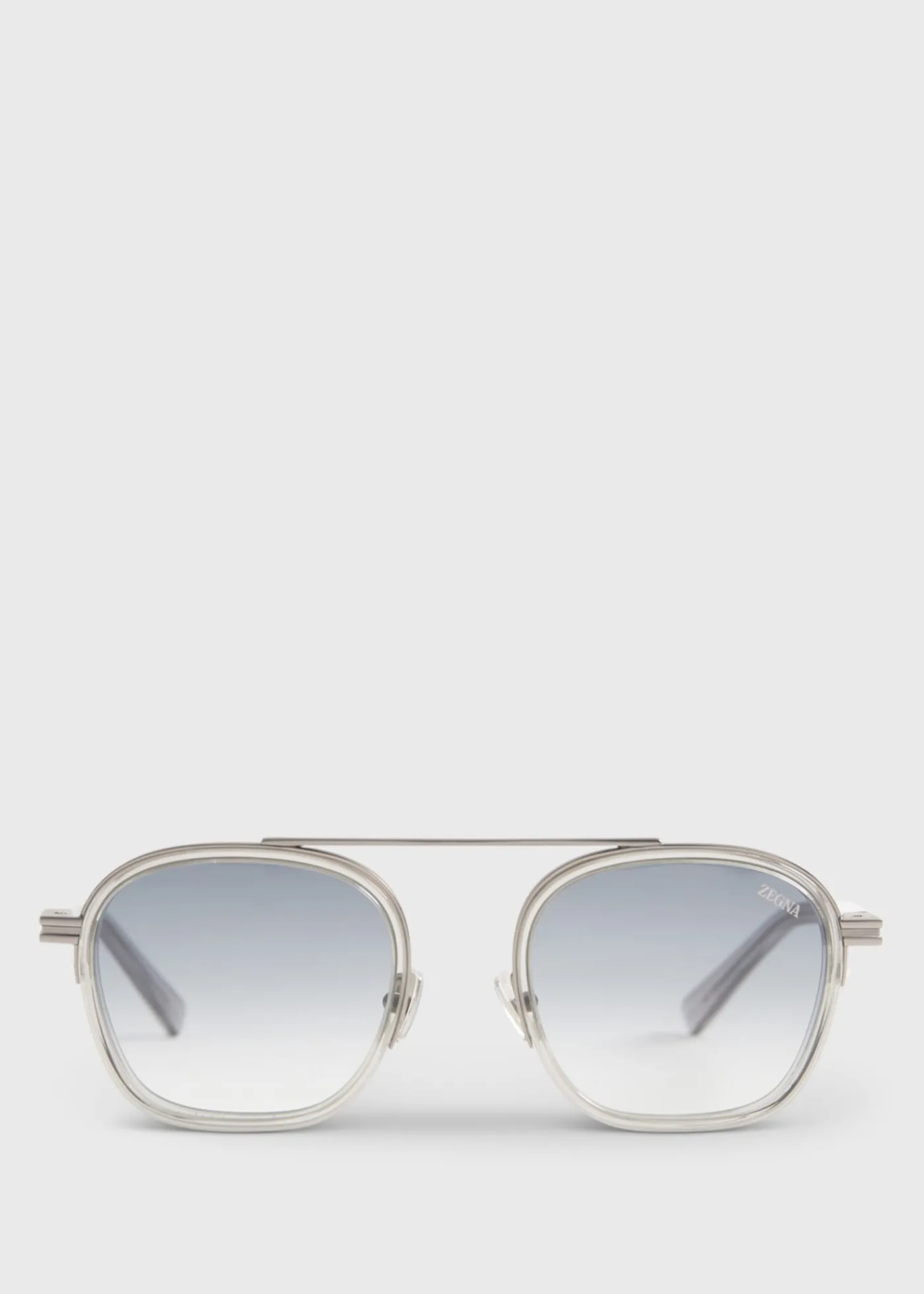 Paul Stuart Sunglasses & Eyewear^Zegna Shiny Metal With Gradient Smoke Lens Silver