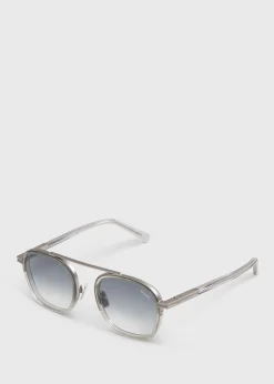 Paul Stuart Sunglasses & Eyewear^Zegna Shiny Metal With Gradient Smoke Lens Silver