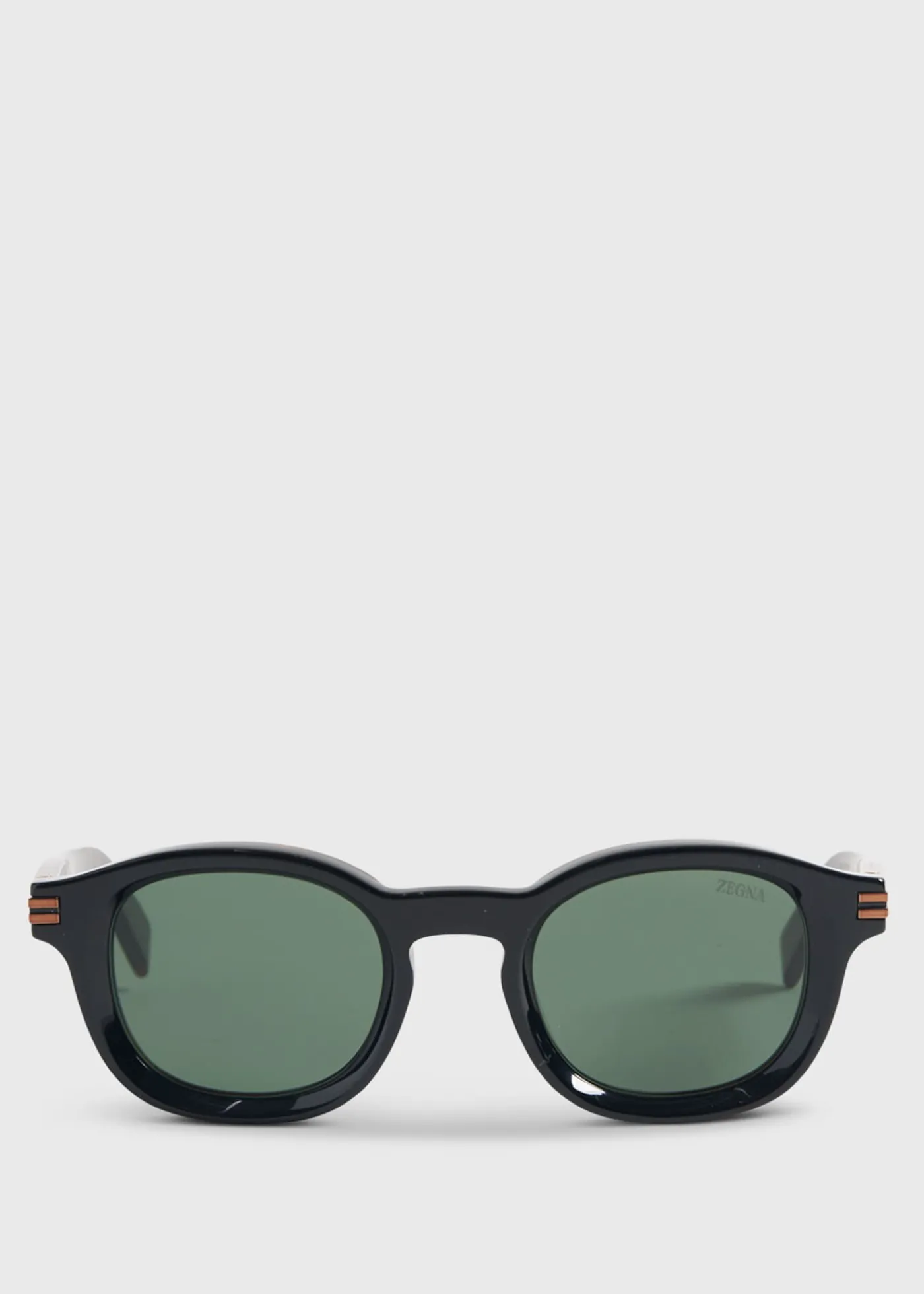 Paul Stuart Sunglasses & Eyewear^Zegna Shiny Round Glasses Black