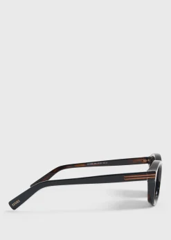 Paul Stuart Sunglasses & Eyewear^Zegna Shiny Round Glasses Black