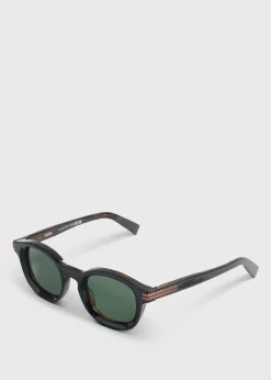 Paul Stuart Sunglasses & Eyewear^Zegna Shiny Round Glasses Black